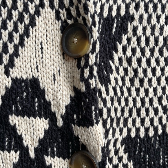 New! Free People Black and Tan Knit Cardigan - Picture 2 of 5